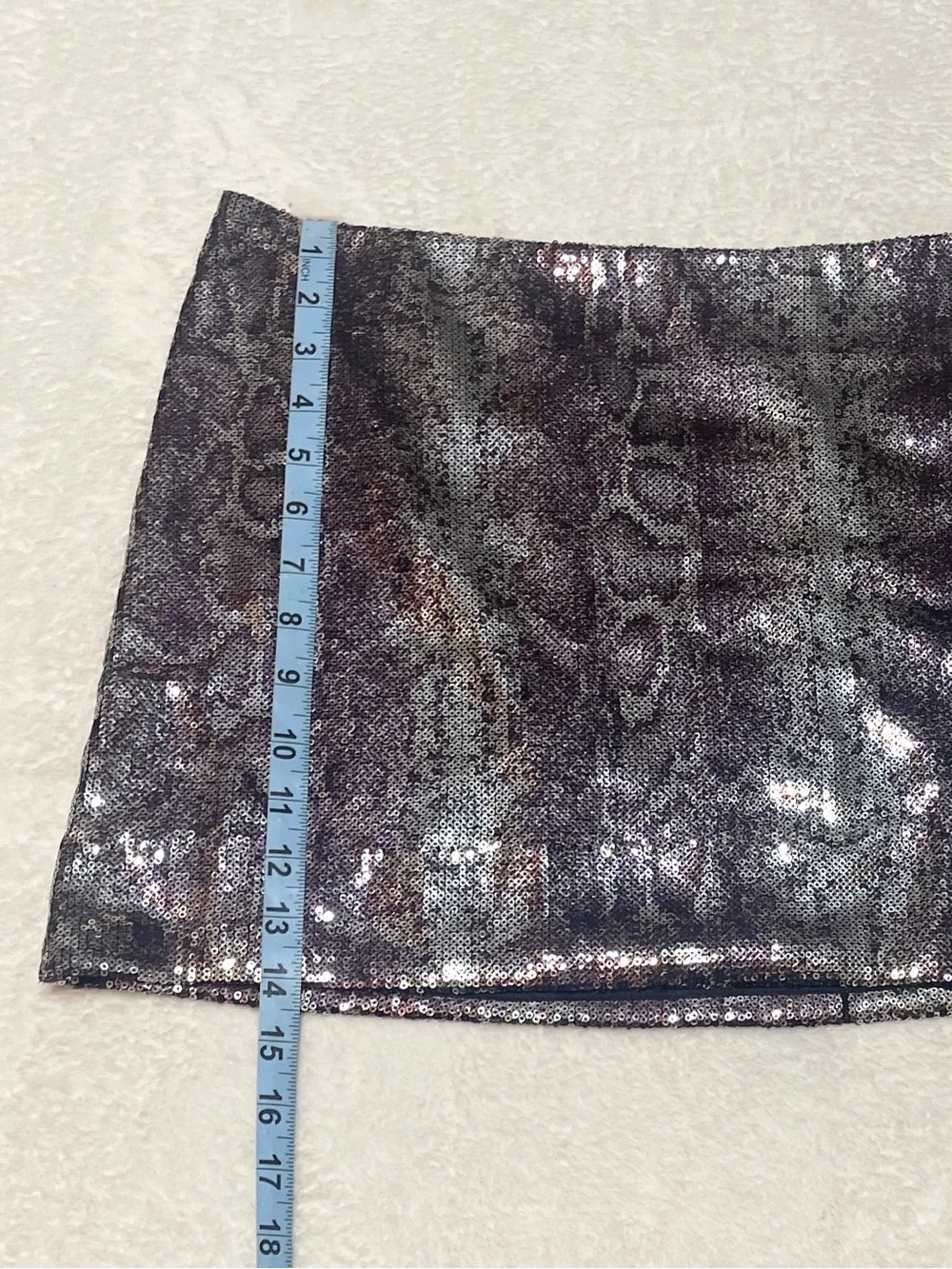 Oh Boy! Snakeskin Print Sequin Party Event Cocktail Mini Skirt Women's Large‎